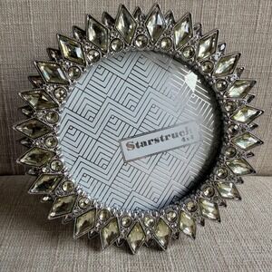 Parisian Home Starstruck Round Picture Photo Frame 4x4 Silver Jeweled Glam Decor